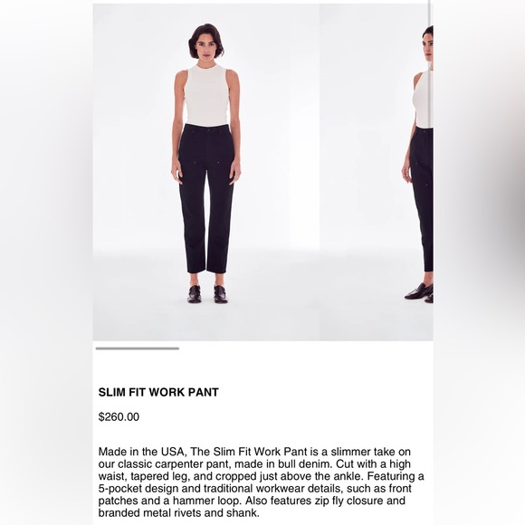 Renggli (Morgan Stewart) Slim Fit Work pant in color INK; Size 24 - Picture 2 of 6